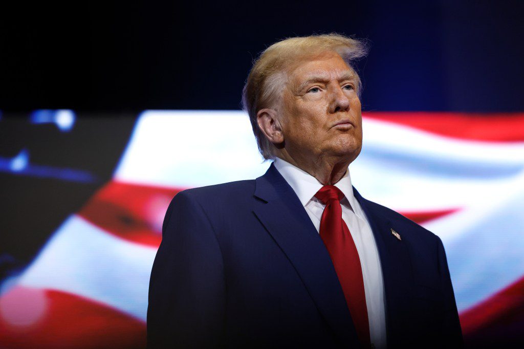 Donald Trump with blue suit