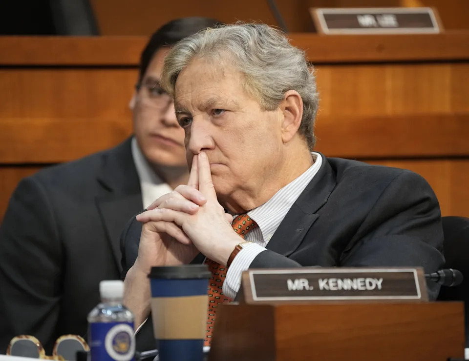 Did Senator John Kennedy draw a comparison between ICE protests and Harvey Weinstein?