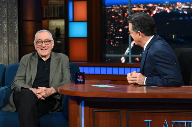 The Late Show with Stephen Colbert and guest Robert De Niro during Tuesdays June 7, 2022 show.