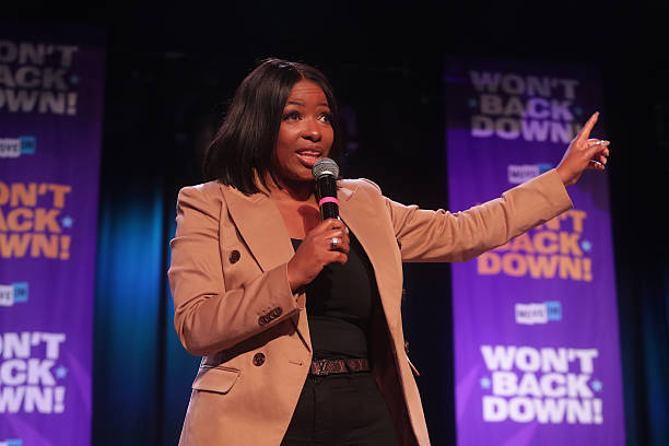 Rep Jasmine Crockett speaks during the Won't Back Down event at The Van Buren on August 03, 2025 in Phoenix, Arizona.